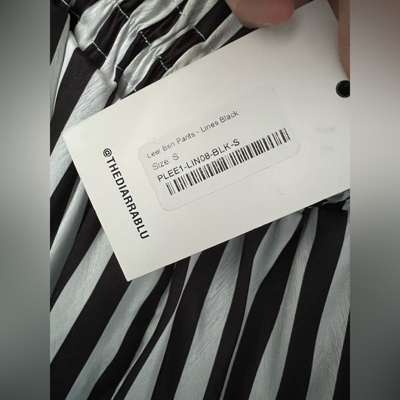 New Diarrablu Leer Ben Palazzo Pants - Lines Black Size Small - Picture 8 of 10